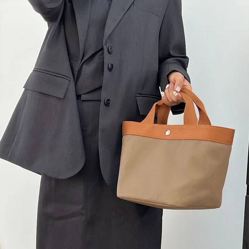 Genuine Leather Ladies Handbags Large Capacity Tote Brand Design New Bucket High-End Shoulder Women's Bags