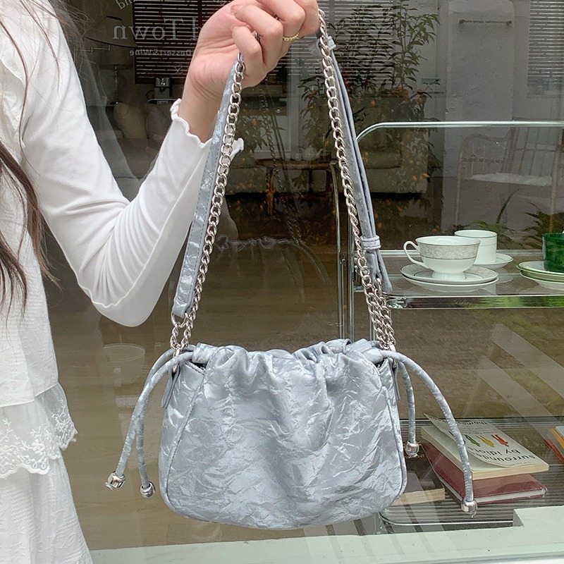 Designer Luxury Bag 2025 Pleated Chain Cloud Bag, Niche Commuter Underarm Bag, Summer Multi-functional Crossbody Bag, Women's Handbag