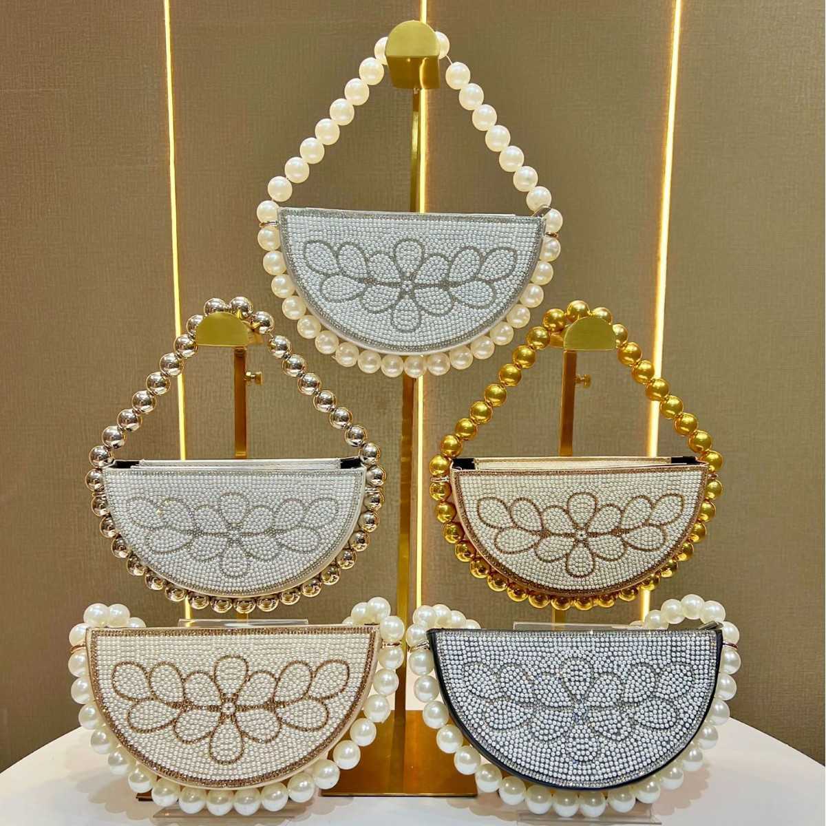 New Womens Handbag Socialite Rhinestone Beaded Evening Bag French Dress Handbag Crossbody Evening Bag