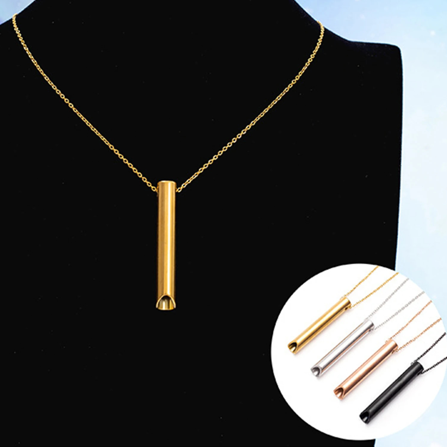 Breathwork Meditation Mindfulness Breathing Anti Smoking Necklace Stainless Steel Whistle Anxiety Relief Jewelry 250729