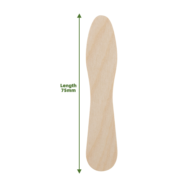 Single-use Frozen Popsicle Spoons for Ice Cream & Yogurt natural wood-Separately packaged