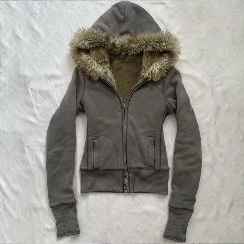 Women's Jackets Sanrios Hello Kittys American Casual Fashion Y2K Women Pullover Hoodie Retro Jacket Slim Fit Trend Sweatshirt Sportswear