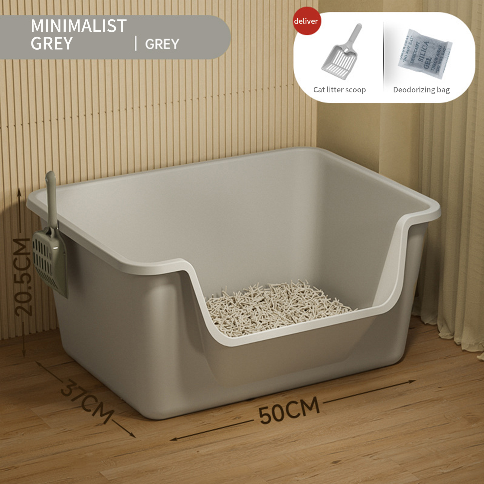 Cat litter box oversized anti splash semi enclosed open cat toilet giant box wholesale of cat supplies