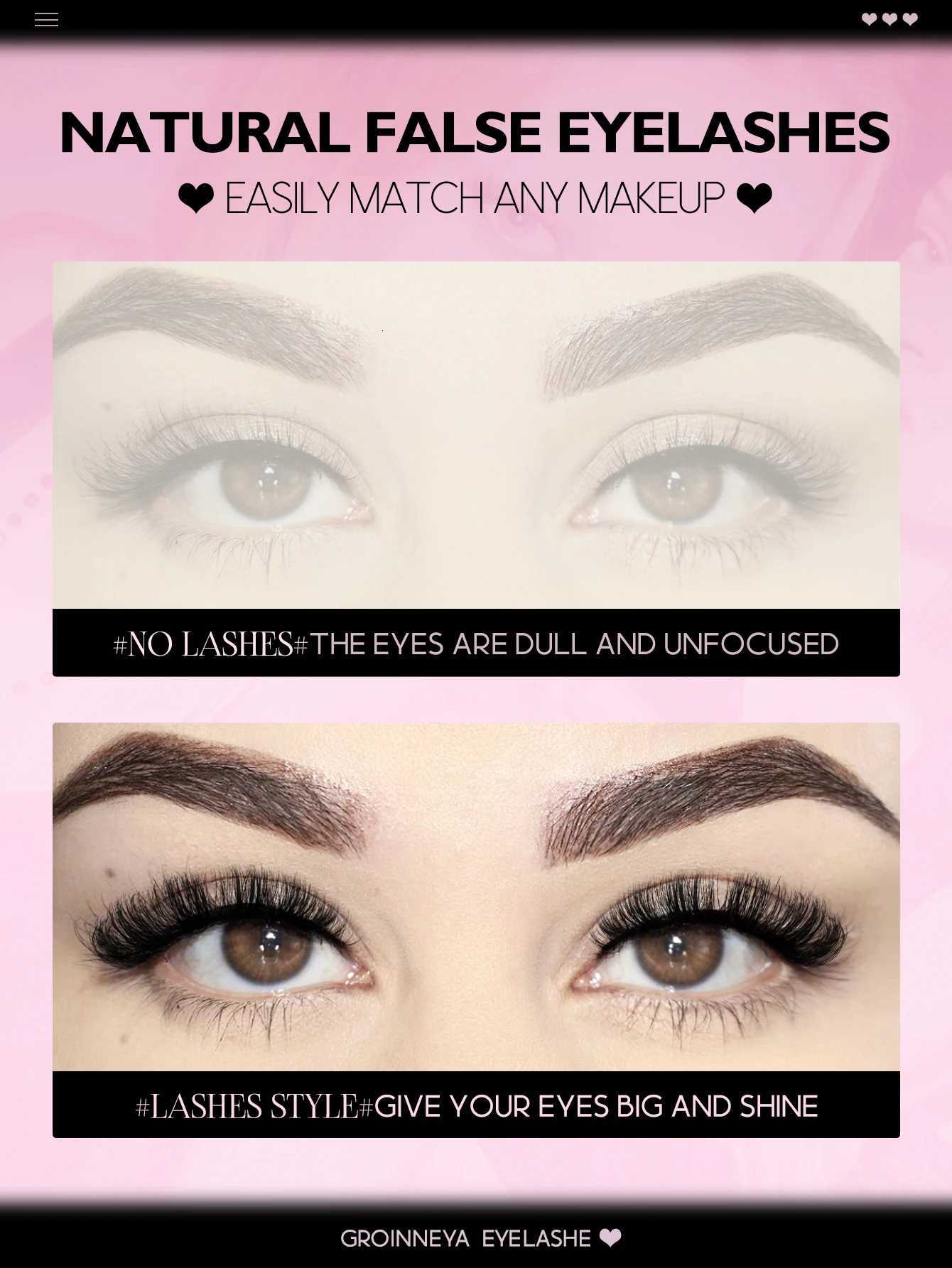 Groinneya False Eyelashes Cat Eye Fluffy Faux Mink Lashes Wispy Lashes Dramatic Long Thick Volume Mink False Eyelashes Makeup Z250730