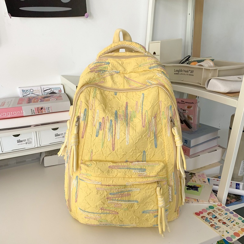 Summer new high-quality girls' backpack with large capacity, cute and lightweight, suitable for middle school and high school designer bags