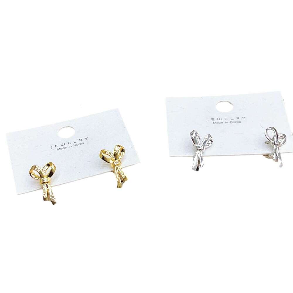 Design Sense Bowknot Metal Ear Clips Simple Exquisite Niche Unique Personality Fashionable Elegant Earrings for Women 2cc