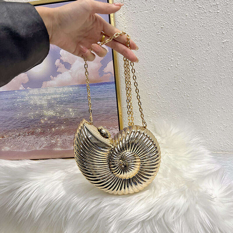 Trendy Niche Design Fashion Evening Chain Snail-Shaped Acrylic Single Shoulder Crossbody Bag