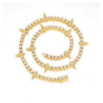 Inlaid Dia Square Creative Irregular Design Alloy Jewelry Fashion Trendy Necklace