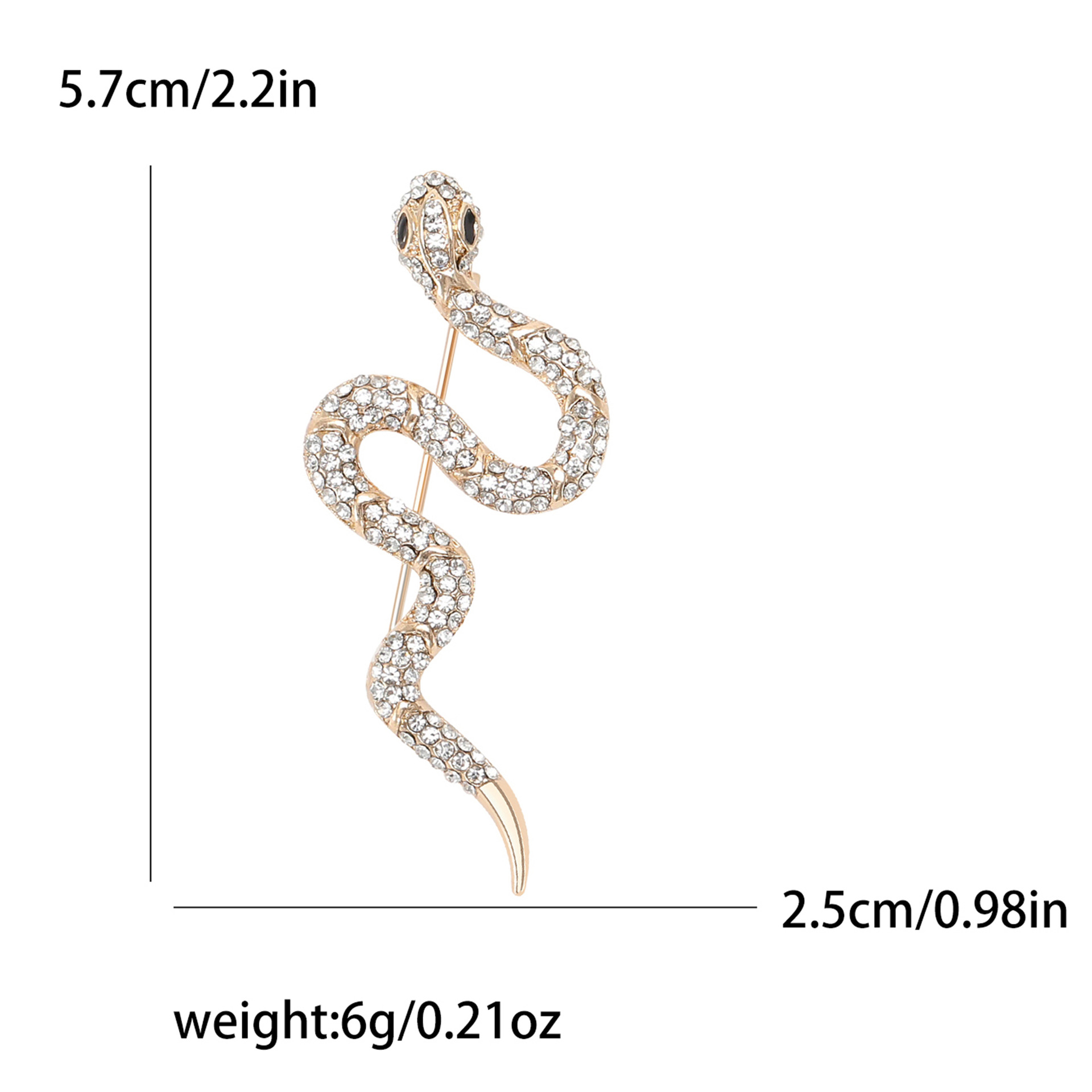 Silver Tone Rhinestone - Encrusted Snake Brooch Elegant Party Jewelry And Gift For Her High Quality And Stylish Jewelry