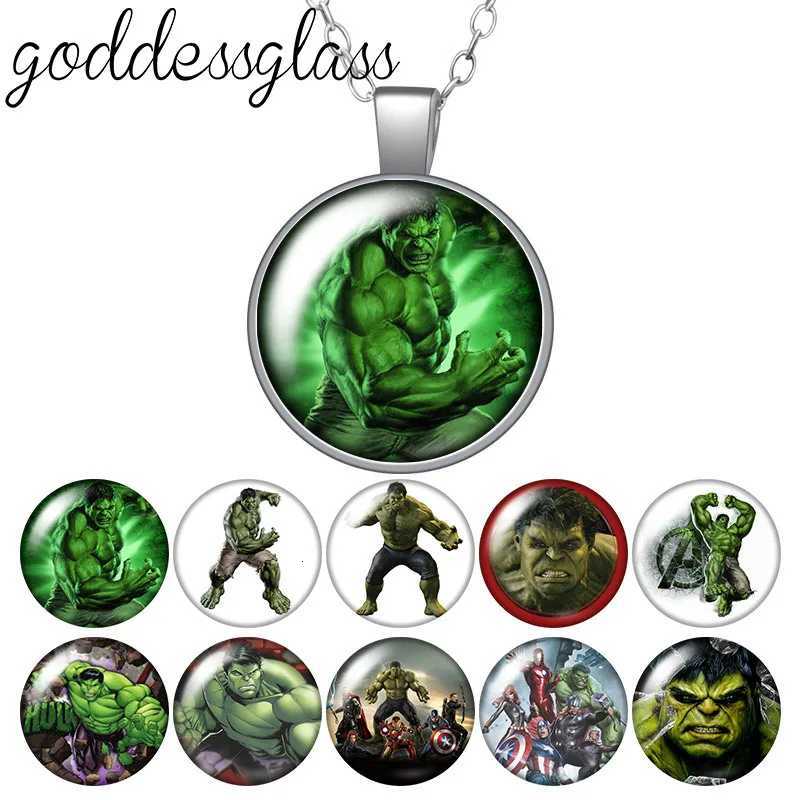 HK Hero Round Photo Cabochon Silver Plated Pendant Necklace Jewelry Chain 60cm Gift Y250730