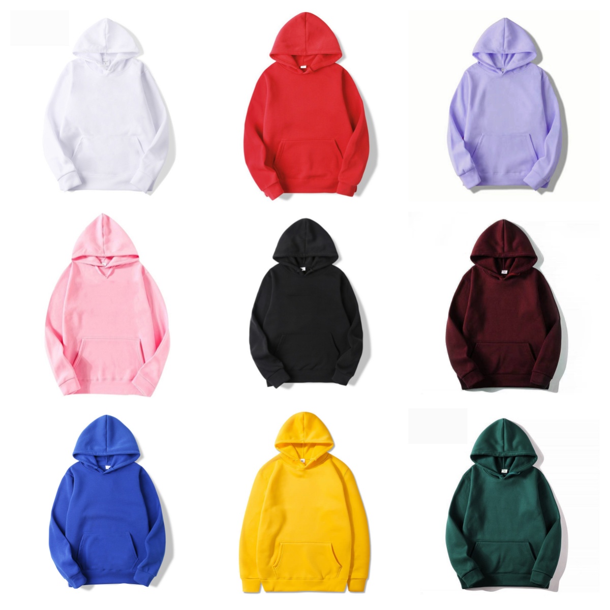 Loose Solid Color Pocket Hoodies Sports Fitness Sweatshirts Fashionable Red Black White Multi Color Casual Pullovers For Men