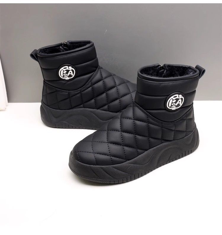 2025 New Winter Women's Thick-Soled Anti-Slip Snow Boots Platform Sole Height-Increasing Fleece-Lined Warm Casual Cotton Shoes For Winter