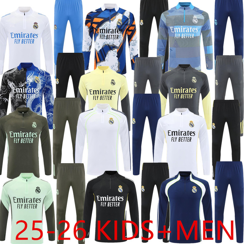 2025 2026 BELLINGHAM Real training suit 25/26 Reals Madrids Long Sleeves men kids MBEPPA VINI JR football sportswear chandal futbol survetement 888