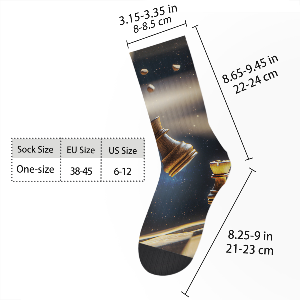 Chess Piece 3D Print Unisex Tube Sock C107