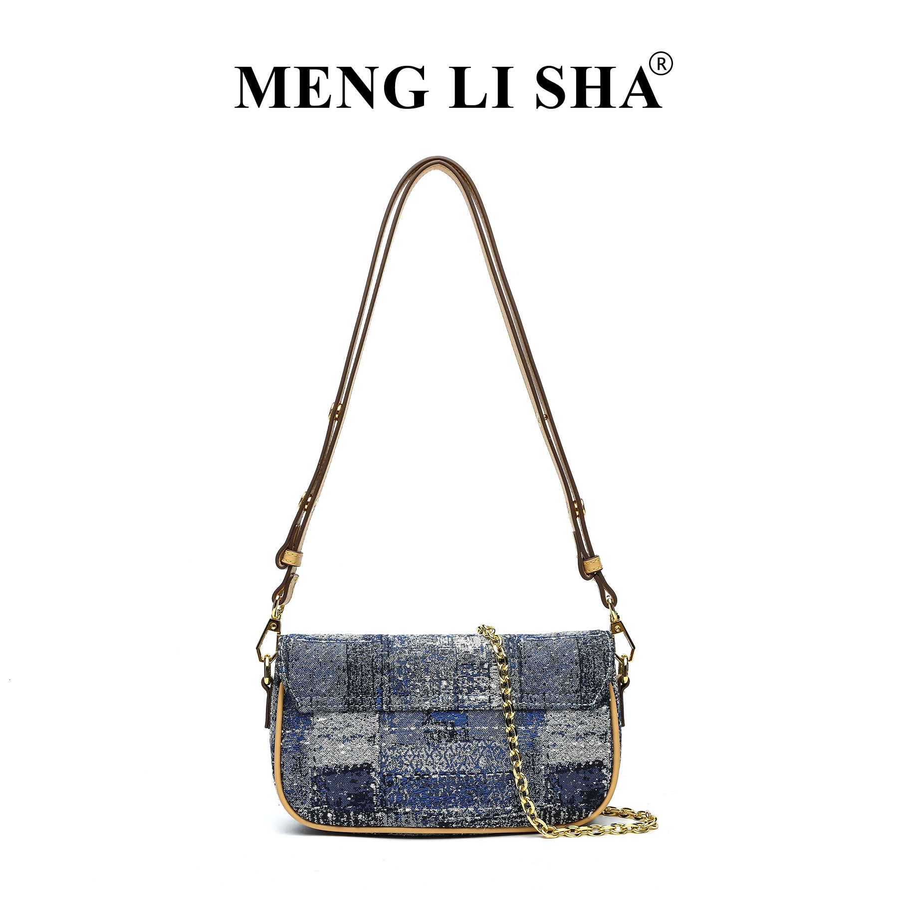 2025 Spring Summer New Niche Denim Handheld Crossbody Chain Small for Women Commuting Versatile Shoulder Underarm Bag ddmymoon