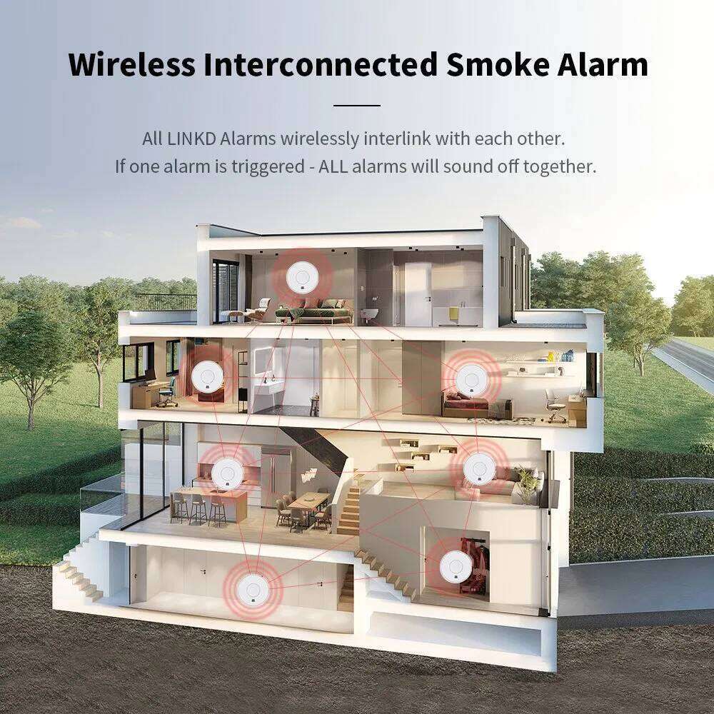 Standalone Smoke Alarm customization V-Come Interlinked Alarm with Sealed 10-Year Battery, Wireless Interconnected Detector, CE En VS01