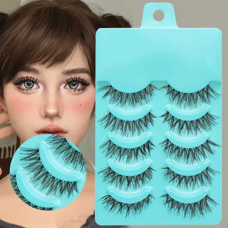 5 Pairs Individual Lashes Wispy Women Makeup Eyelash Extensions Natural False Eyelashes Japanese False Eyelashes Cosplay Lashes Z250730