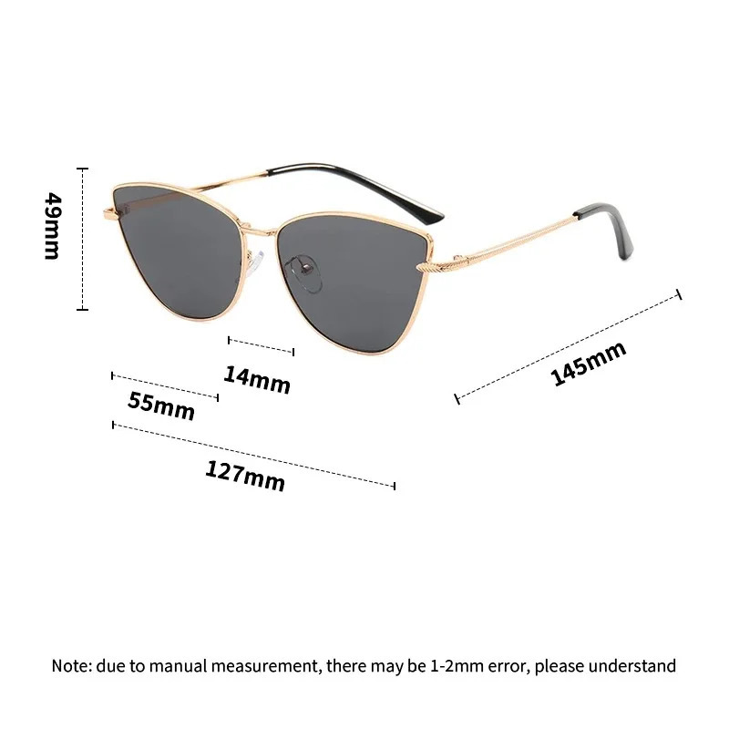 Sexy Classic Vintage Cat Eye Sunglasses Woman Vintage Sun Glasses Female Ladies Cat Eye Sunglass Metal Frame Glasses 250729