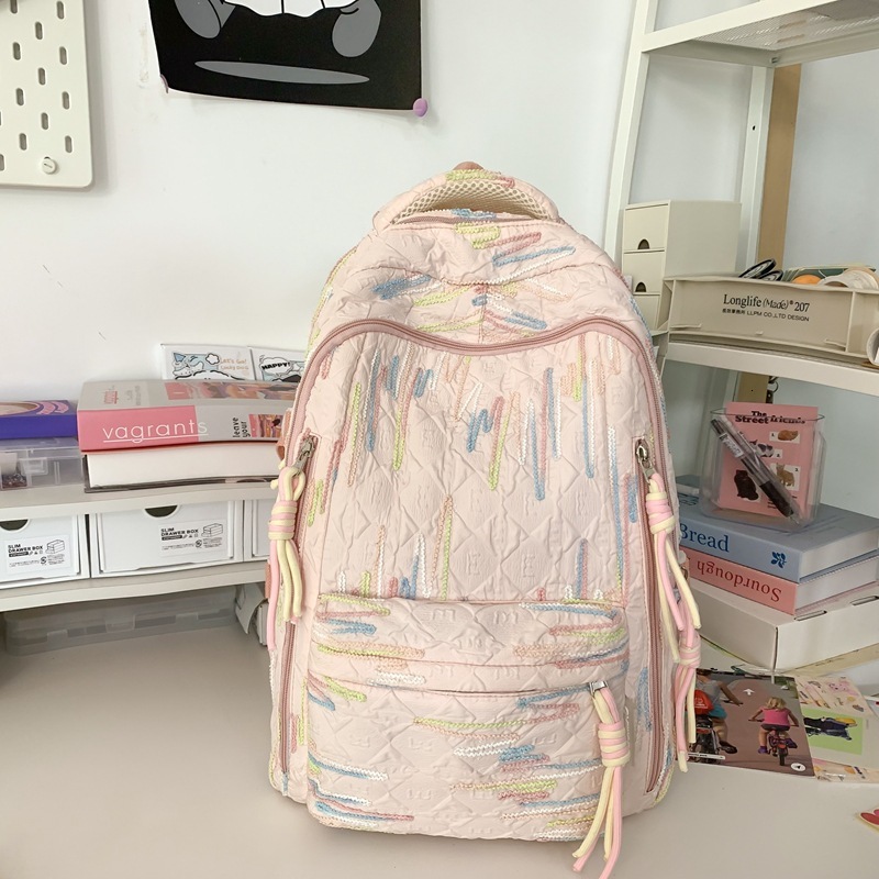 Summer new high-quality girls' backpack with large capacity, cute and lightweight, suitable for middle school and high school designer bags