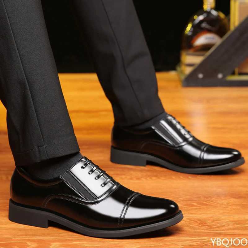 Business Mens Leather Shoes Fion New Formal Shoe Black Round Toe Work Shoes Versatile Comfortable M Flats Zapatos Hme Y250731
