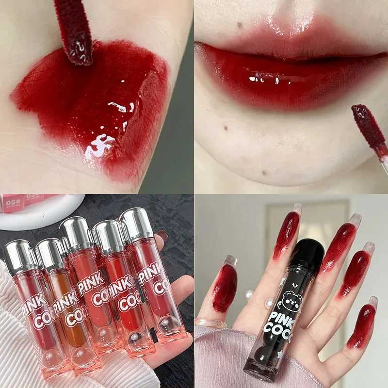 Pink Coco Mirror Water Lip Gloss Lip Glaze Moisturizing Liquid Lipstick Clear Tint Makeup Korean Lip Balm Women Cosmetics G250729
