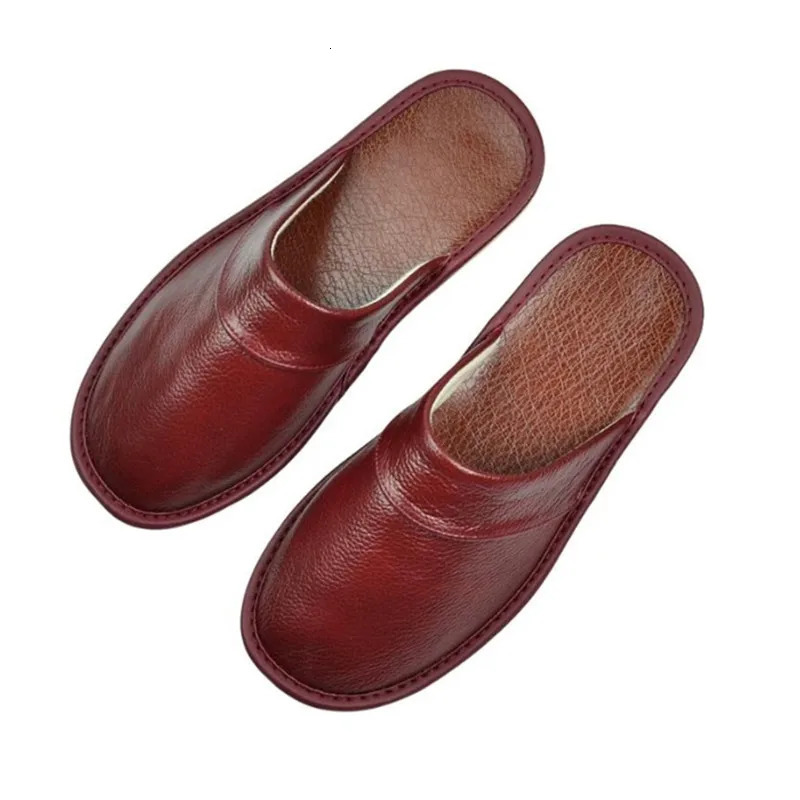 Classic PU Leather Slippers Male Indoor Unisex Shoes Men Fashion Man Leather Shoes Home Slippers Waterproof Man House Shoes 250725