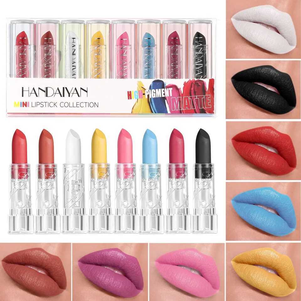 8PCS Halloween Matte Lipstick Set Dark Black Vampire Yellow Velvet Lipsticks for Face Body Painting Creative DIY Makeup Cosmetic G250729