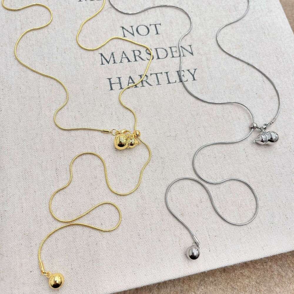 Pull-out Gourd Necklace for Women 2024 High-end Clavicle Light Niche Choker Sweater Chain Accessory 855
