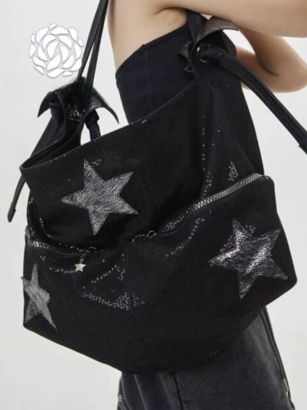 Large Capacity Casual New Star Shoulder Bag Spice Girls Sequin Vintage Women Totes Commuter Personalized Korea Single-Shoulder