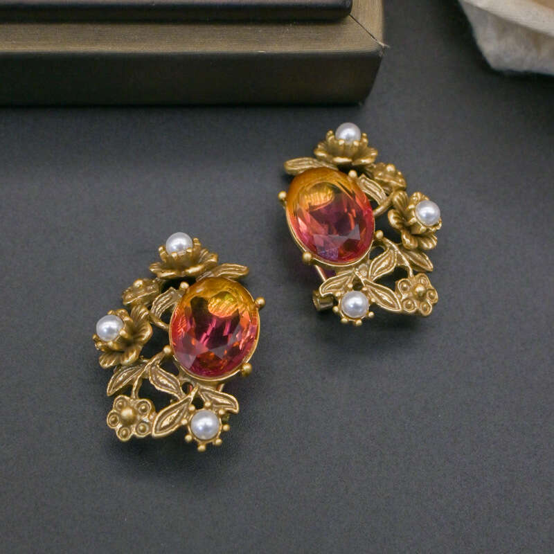 Gradient Color French Style Earrings Spring New High-end Design for Women