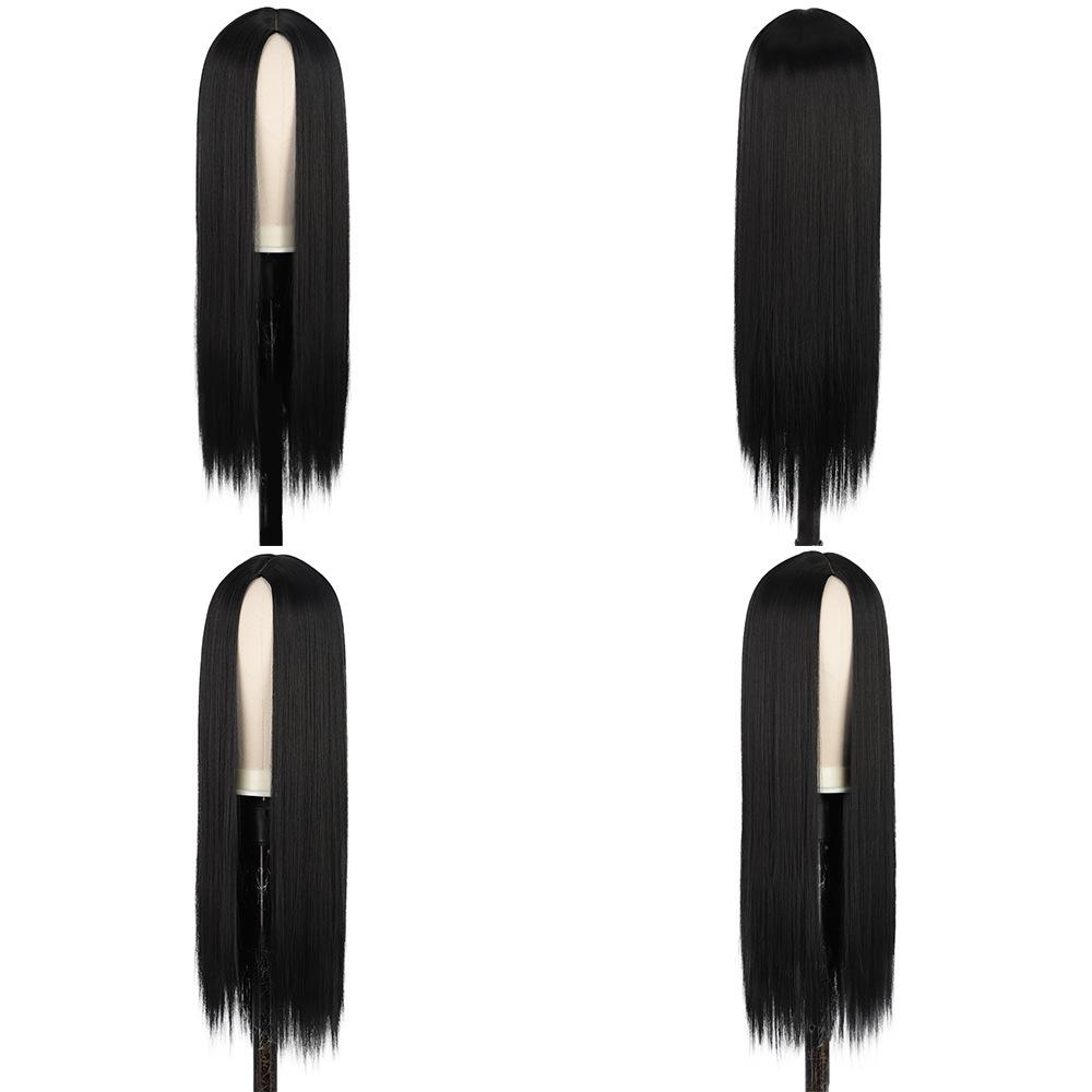 Straight Wig Black Lace Front Wig Simulating Human Hair HD Natural Straight Hair Ladies Transparent Synthetic Synthetic WigsWig