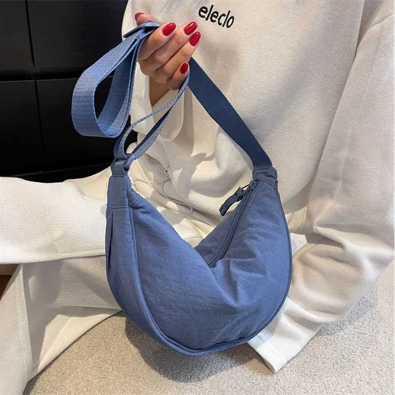 Women Crossbody Bag Casual Nylon Half Moon Shoulder Bags Large Capacity Lightweight Travel Womens Bag Y250729