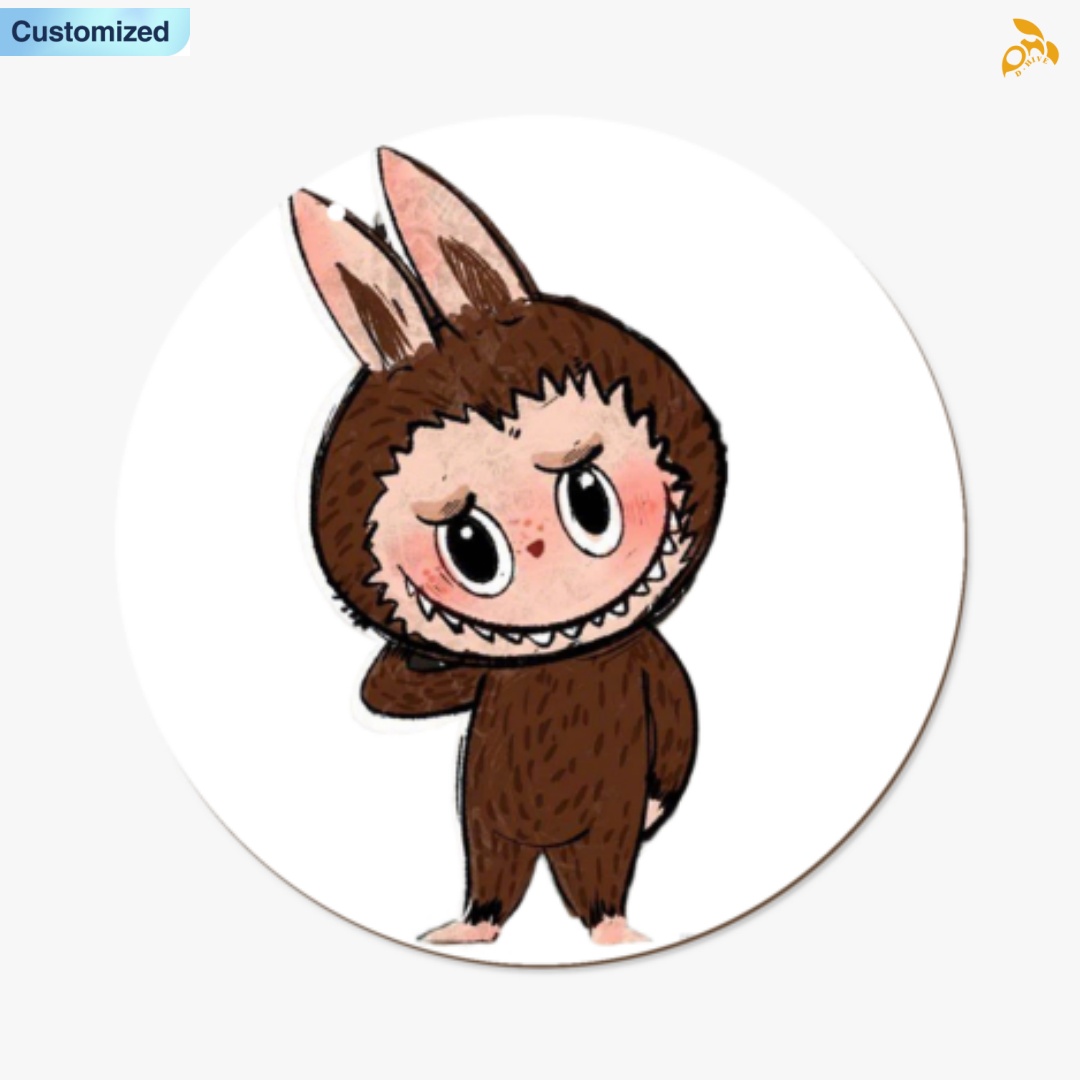 Free shipping new customized labubu Home Decor Decoration Decorative Circular wooden board painting Exquisite fashion