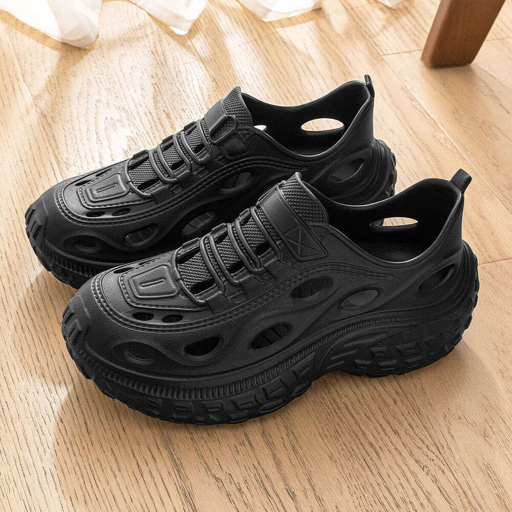 Thick-Soled Clogs for Men, Summer Non-Slip Outdoor Fishing Beach Wading Shoes, Comfortable Driving Slippers