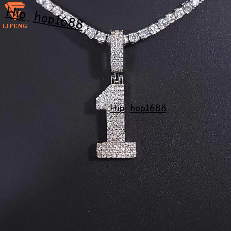 Wholesale Custom 925 Silver Chunky Necklace Fashion Faddish Bright Jewelry with Moissanite Inlaid 1 Shape Necklace