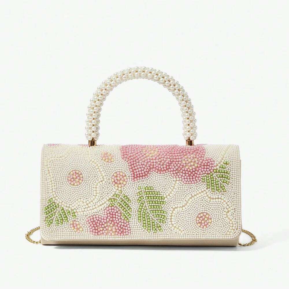 2025 New Chinese Style Exquisite Handheld Beaded Women Clutch Bags Elegant Fashion Small Square Haute Banquets Cheongsam Bag