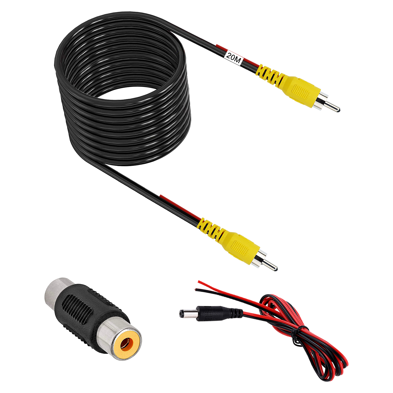 Upgraded Double Shielded RCA Video Cable for Display and Reversing Camera Connection AV Extension cable, Car Rear View Camera Video cable