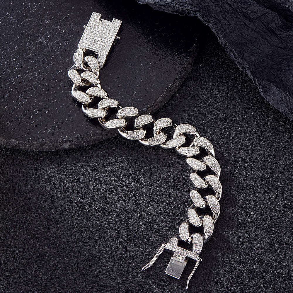 19mm Dia-Encrusted Chain Hip-Hop Exaggerated Personality Trendy Cuban Necklace