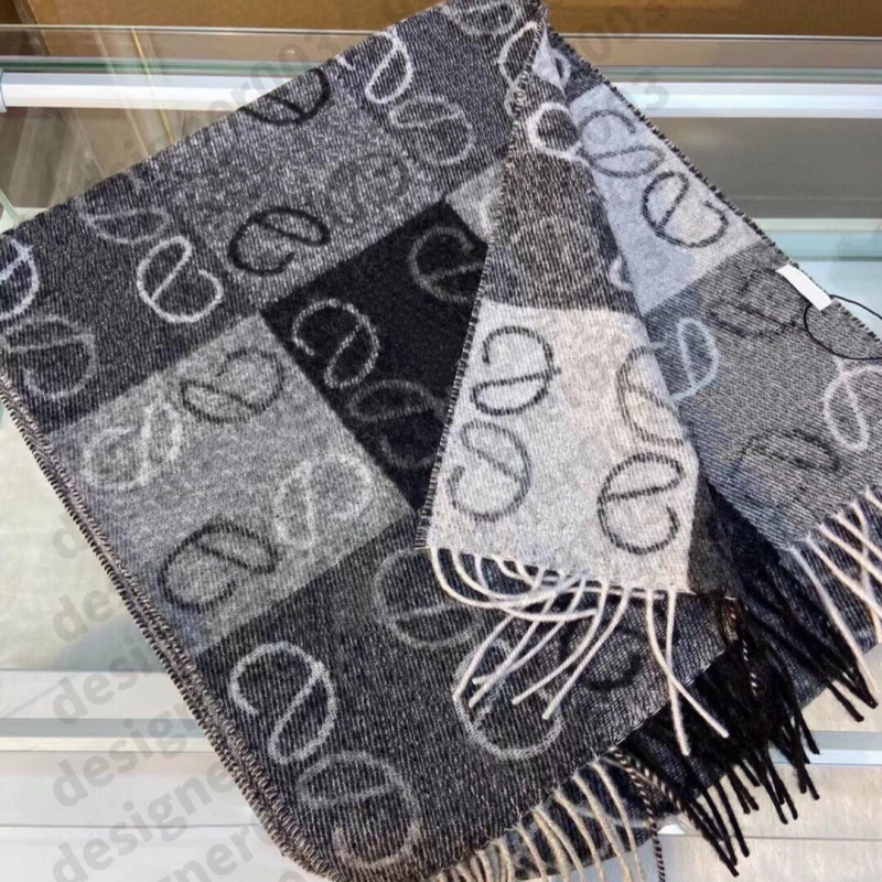 Winter designer scarf warm cashmere luxury scarf women checkerboard fashion jacquard schal khaki blue cold proof tassel sjaal Warmer scarf luxury cashmere scarf