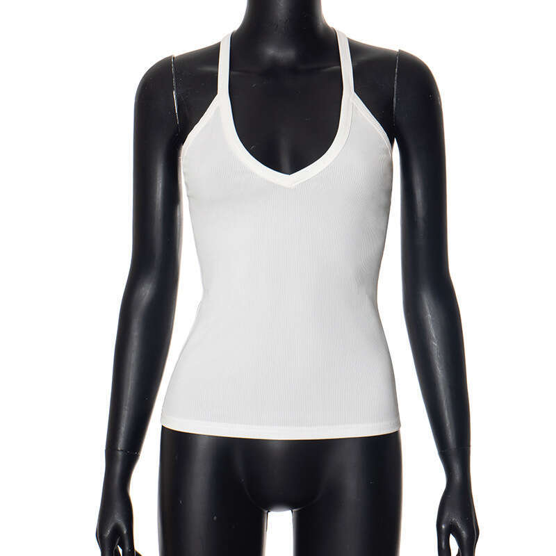 M23tp770 Women's Summer New Solid Color Halter Neck Backless Tank Top T-Shirt B5