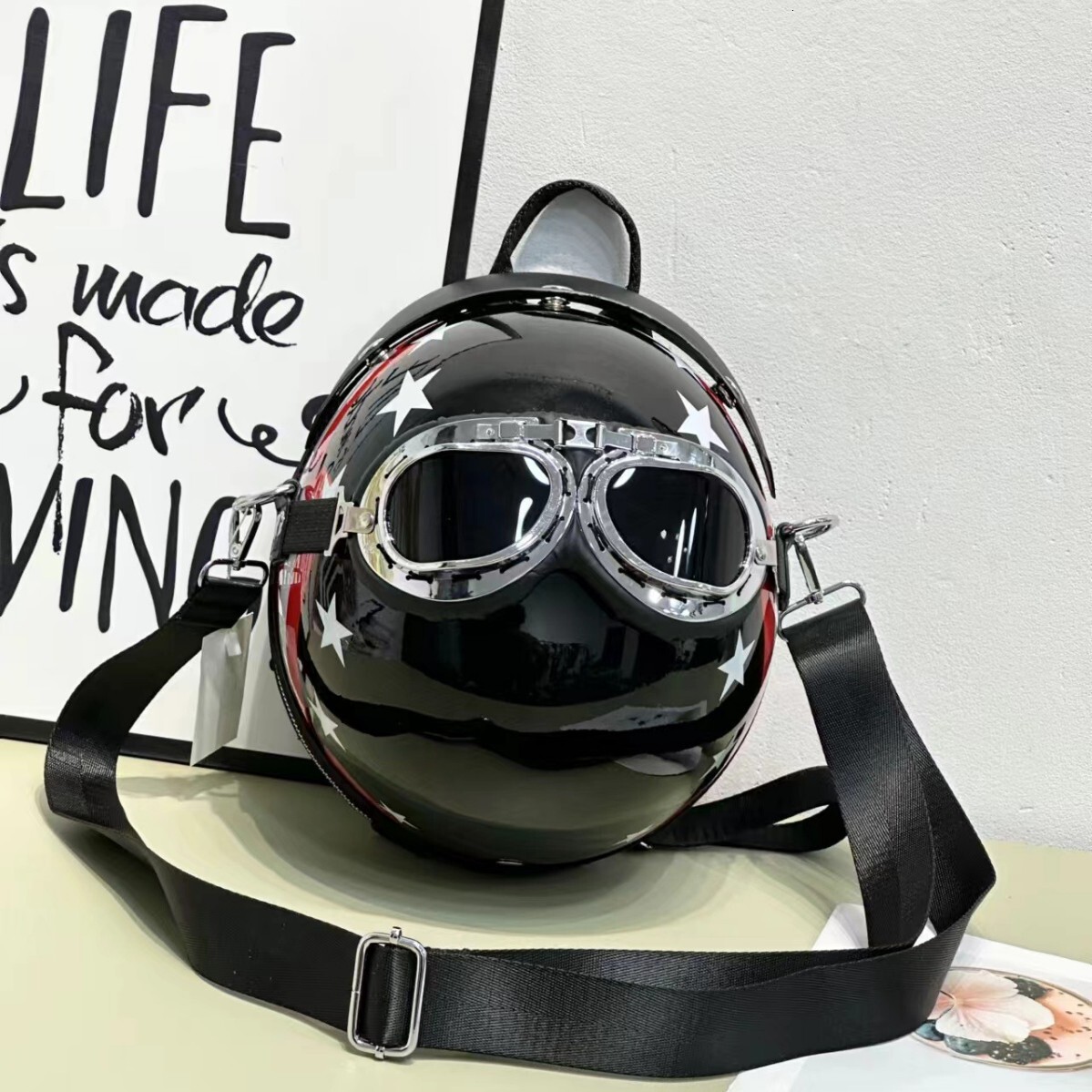 2025 New Helmet Funny Cute Fashion Street Trendy Double Shoulder Crossbody Handbag ddmymoon