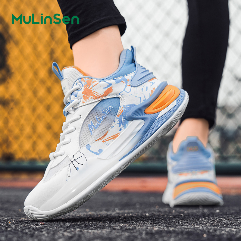Mulinsen men's shoes summer mesh breathable basketball sports shoes men's shock absorption youth student casual trendy shoes
