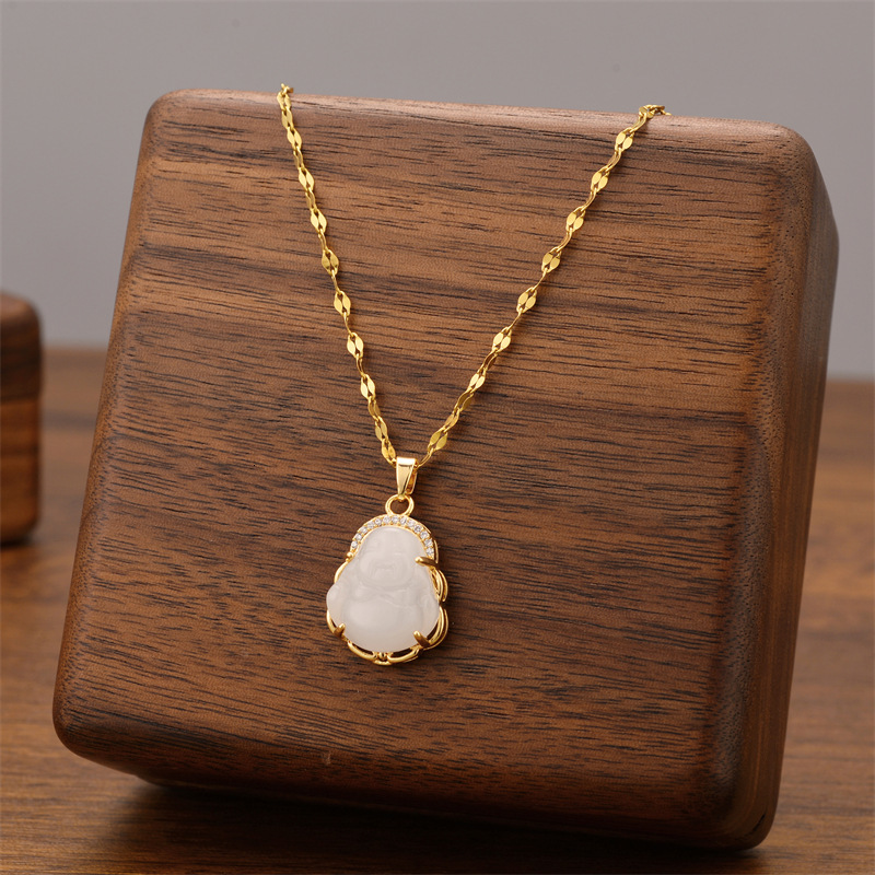 Beach Lady Pendant Titanium Steel Necklace For Women Designer Necklace Non-fading, Light Luxury Versati High-end Feel Luxurious Collarbone Chain Jewel