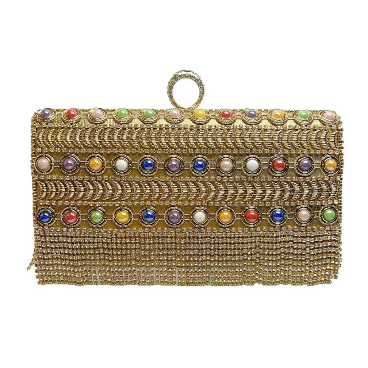 Tassel Evening Bag Rhinestone Dress Party Gift Bag Handheld Banquet Bag Light Luxury Sparkling Diamond Bag