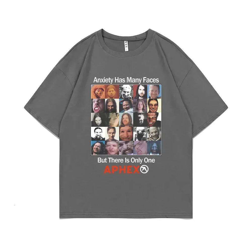 Britain Electronic Music Aphex Twin Anxiety Has Many Faces But There Is Only One APHEX Graphic T-shirt Unisex Fashion T Shirts