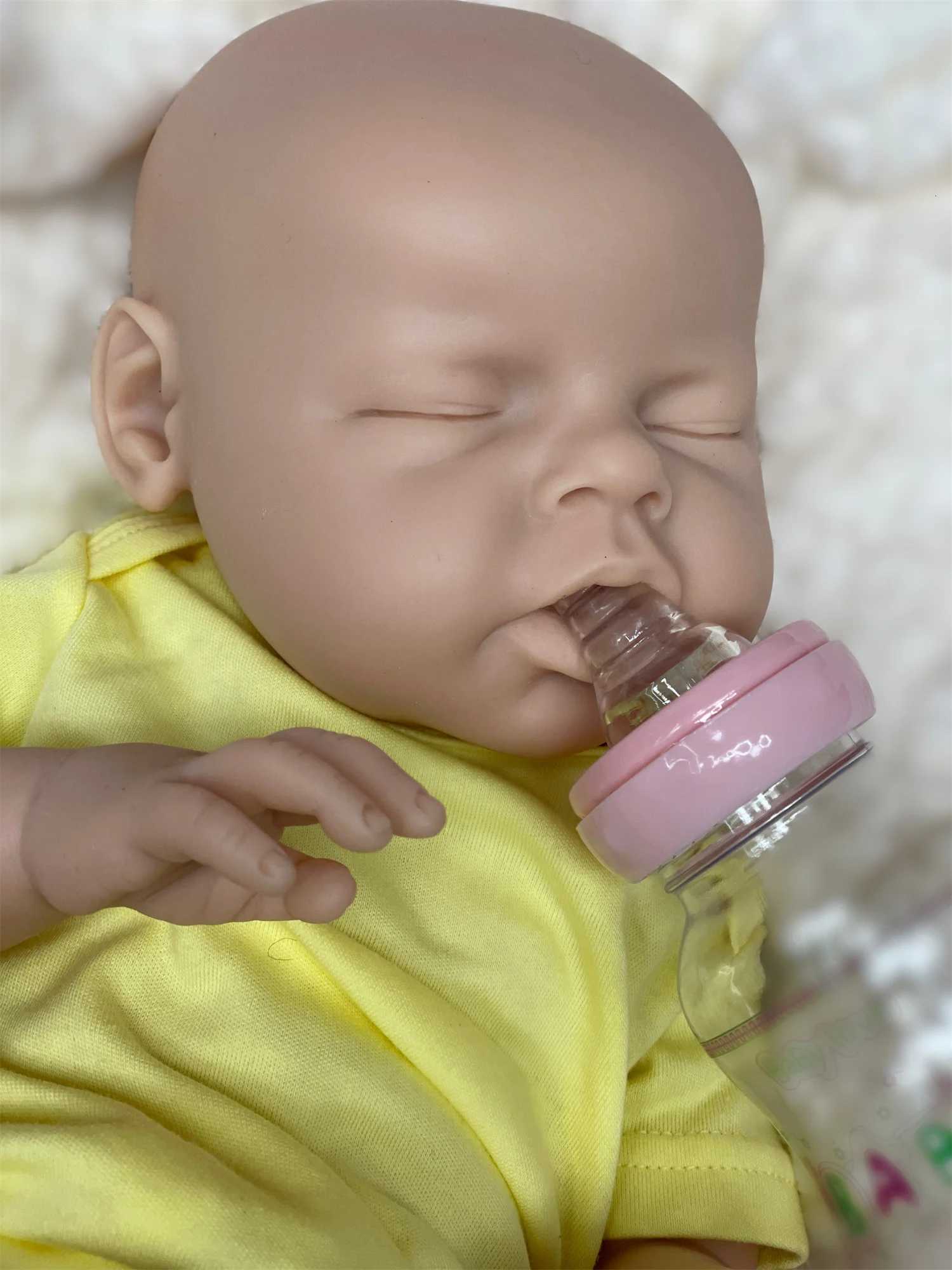20Inch Can Open Mouth Whole Body Silicone Reborn Baby Girl Boy With Rooted Hair Handmade Silicone Soft Lifelike Silicone DollXJ250730