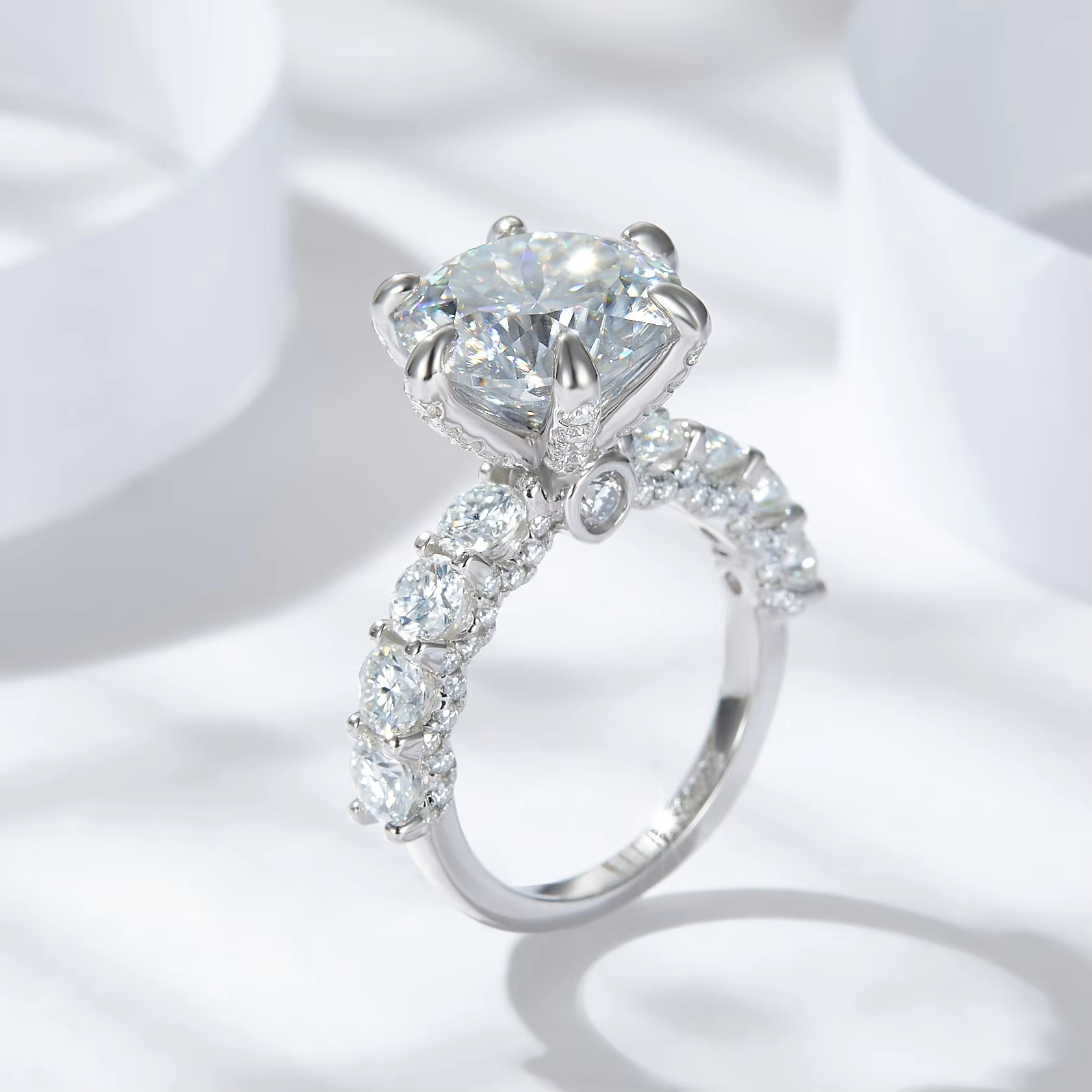 MT GRA 3ct Moissanite Engagement Ring for Women Best-selling Wedding Jewelry 925 Sterling Silver Six-prong Center Anniversary Ring