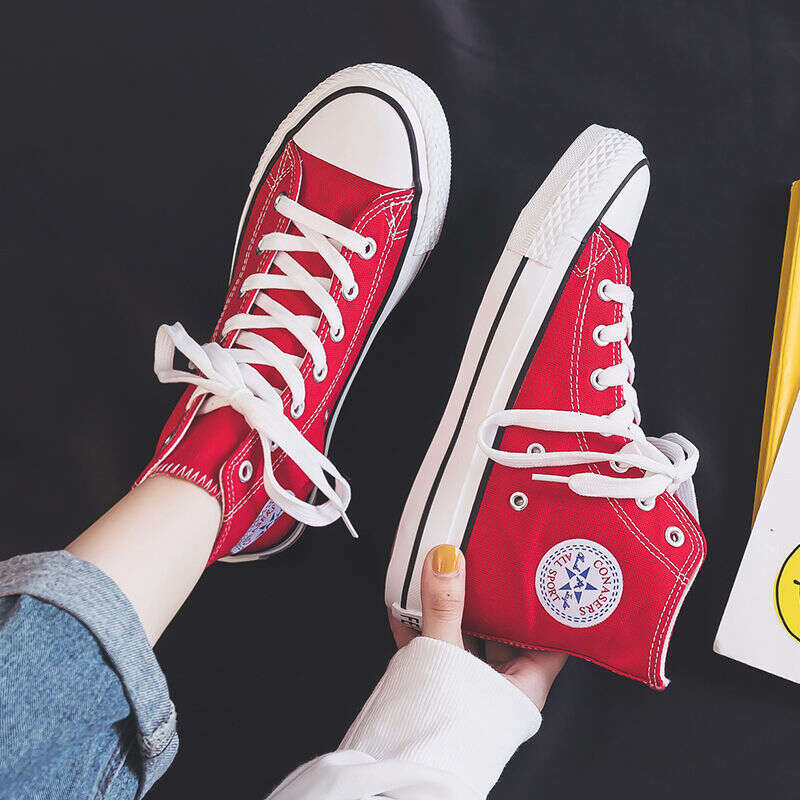 High-top Canvas Shoes for Women 2023 Spring and Autumn New Style Student Korean Version Ulzzang Trend Harajuku Versatile Ins Sneakers