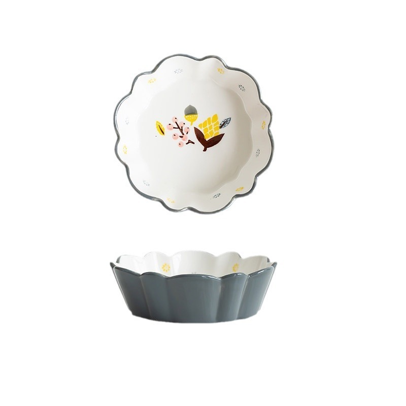 Air Fryer Special Bowl Oven Baking Bowl Steamed Egg Bowl Tableware Ceramic Bowl Household Oatmeal Fruit Salad Bowl Cherry 240826
