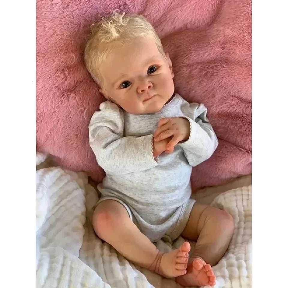 18-20 Inch Full Body Vinyl Bettie Baby Reborn Boy / Girl With Rooted White Gold Hair Washable Handmade Lifelike Real Reborn Doll XJ250730